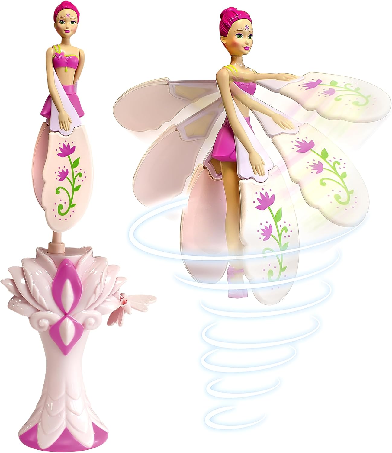 Sky Dancers飛行娃娃、拉繩玩具、無電池、Fuchsia Fantasy