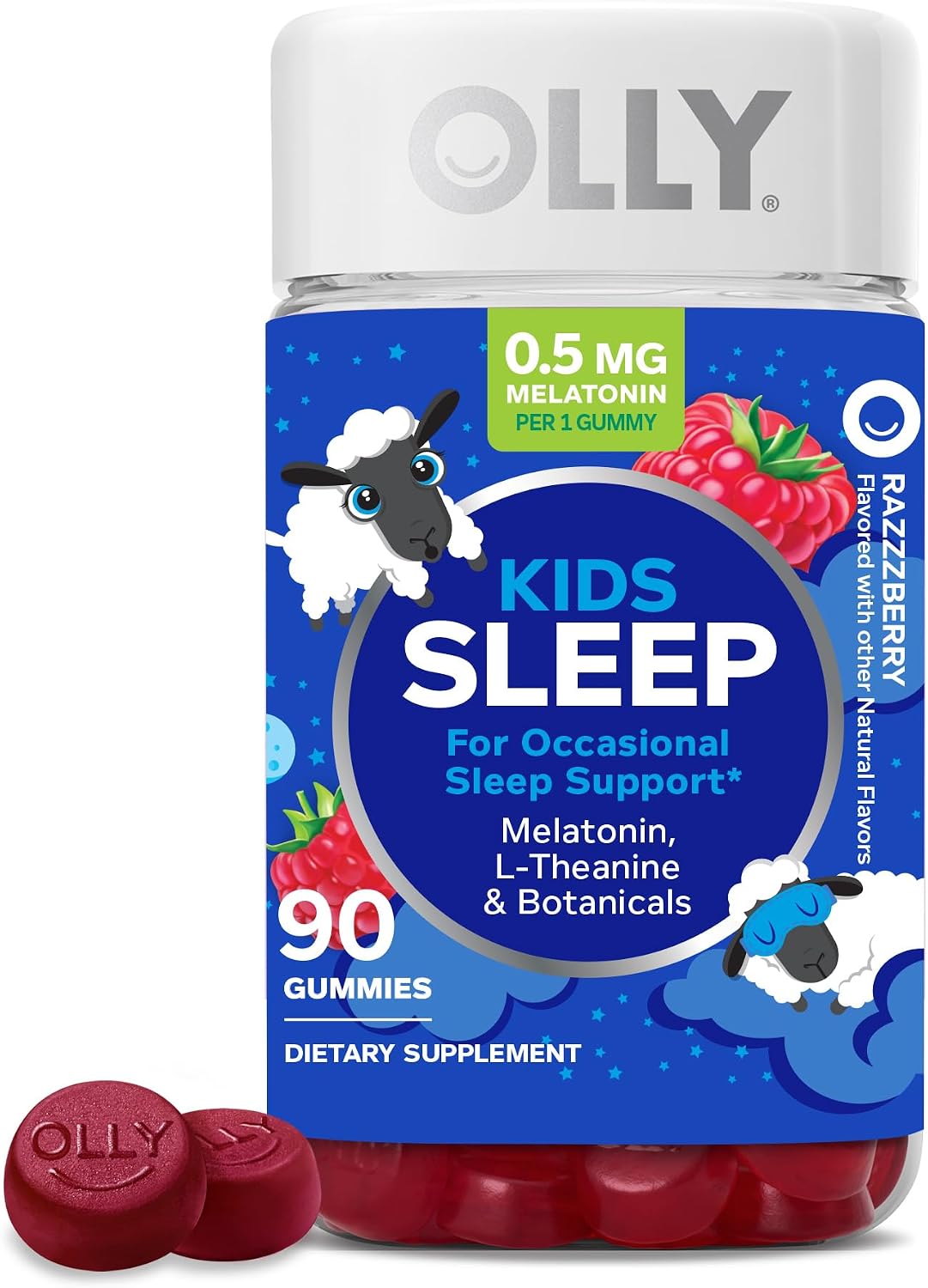 OLLY 兒童睡眠，偶爾睡眠支持，* 0.5 毫克褪黑素 - 90 片