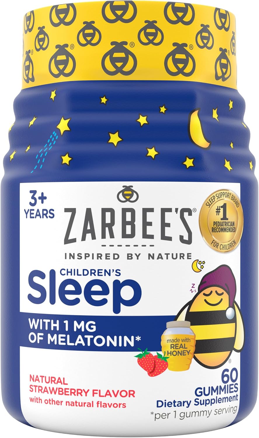 Zarbee's Kids 褪黑激素睡眠軟糖，1 毫克褪黑激素，60 克拉