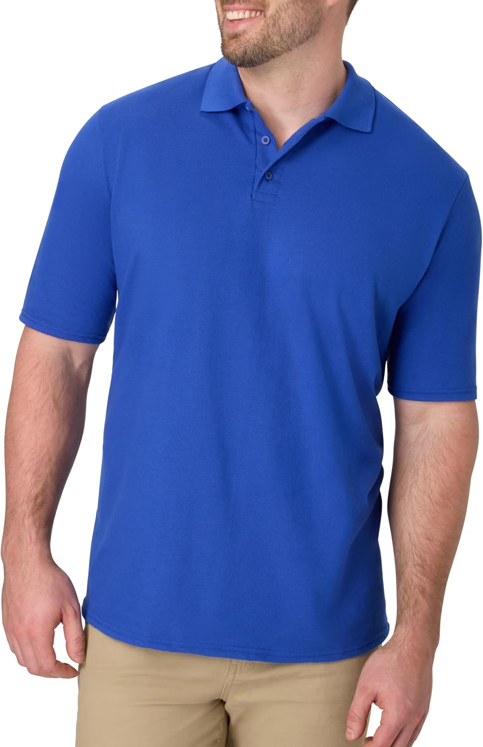 Hanes 男士 X-Temp 短袖 Polo 衫，中量級男士襯衫
