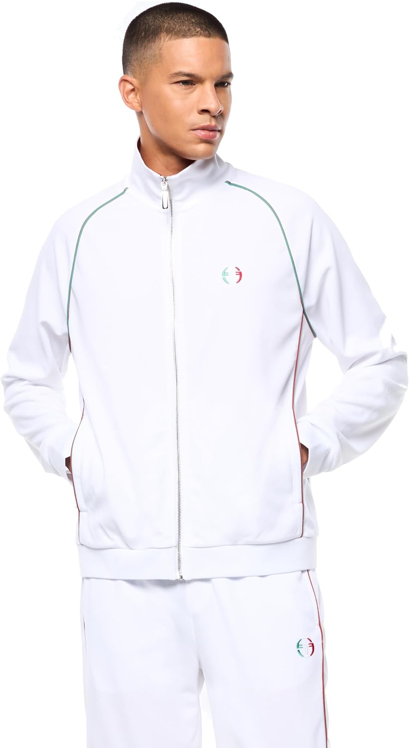 Sergio Tacchini Eredita 男款運動外套輕質外套 - 亮白色