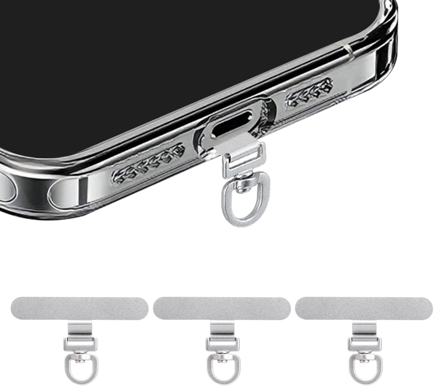 Yojaro 360° 旋轉不鏽鋼手機繫繩片（3 件裝）- 通用適用於 iPhone 和其他手機（適合腕帶/項鍊/斜背帶）