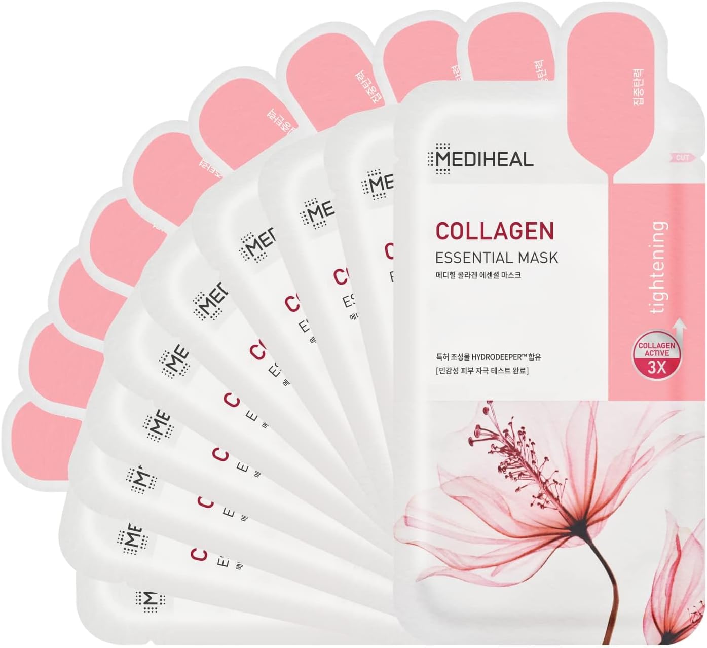 MEDIHEAL 官方最佳韓國面膜 - 膠原蛋白精華面膜 10 片提昇緊緻適合所有膚質超值套裝