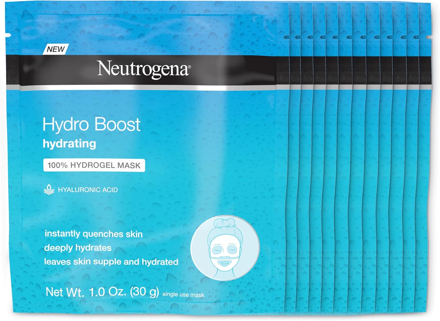 Neutrogena Hydro Boost 保濕面膜，12 包 1 盎司