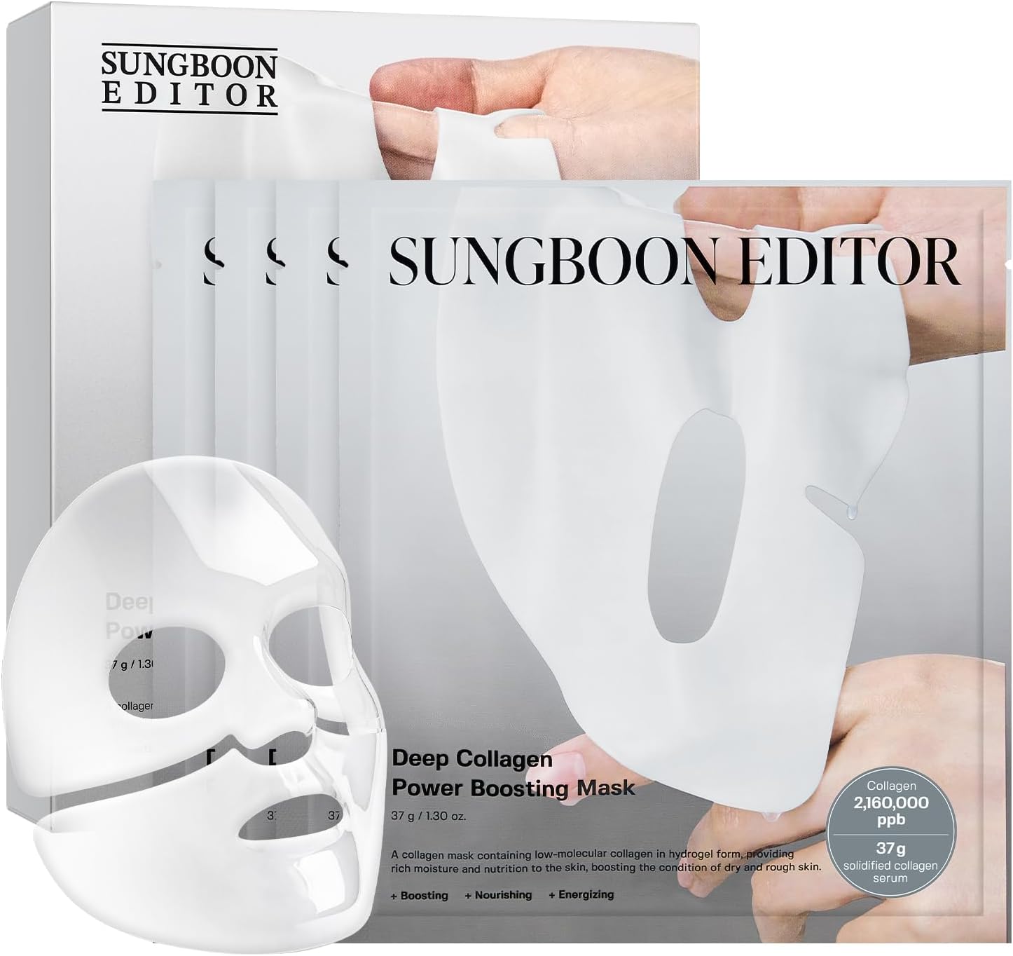 SUNGBOON EDITOR 深層膠原蛋白夜間面膜，保濕，抗皺，4片