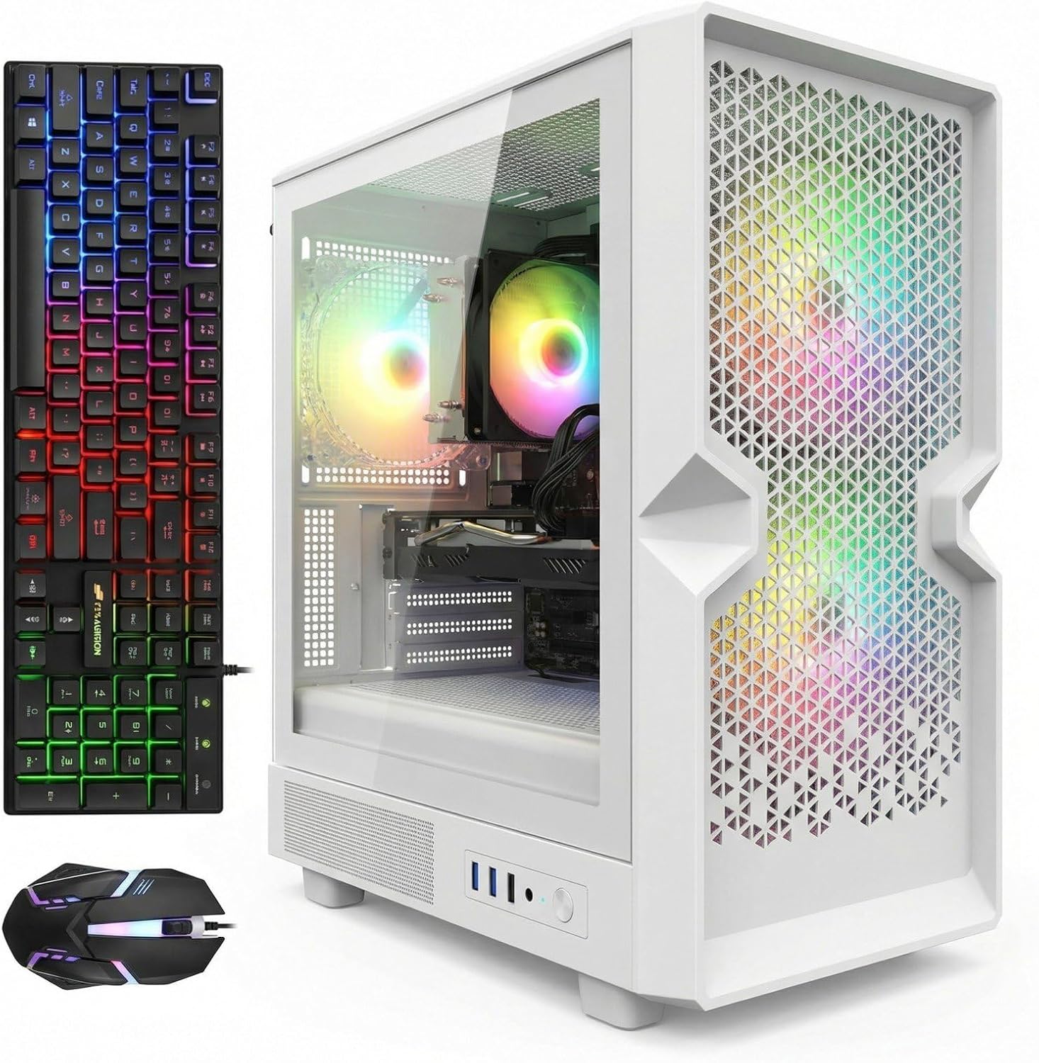 STGAubron 遊戲電腦桌上型電腦，酷睿 I5，RX 590 8G，16G RAM，1TB SSD