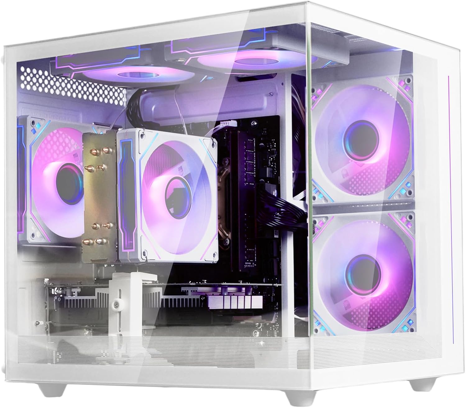 suevery Ryzen7 預裝遊戲電腦套裝桌上型電腦白色