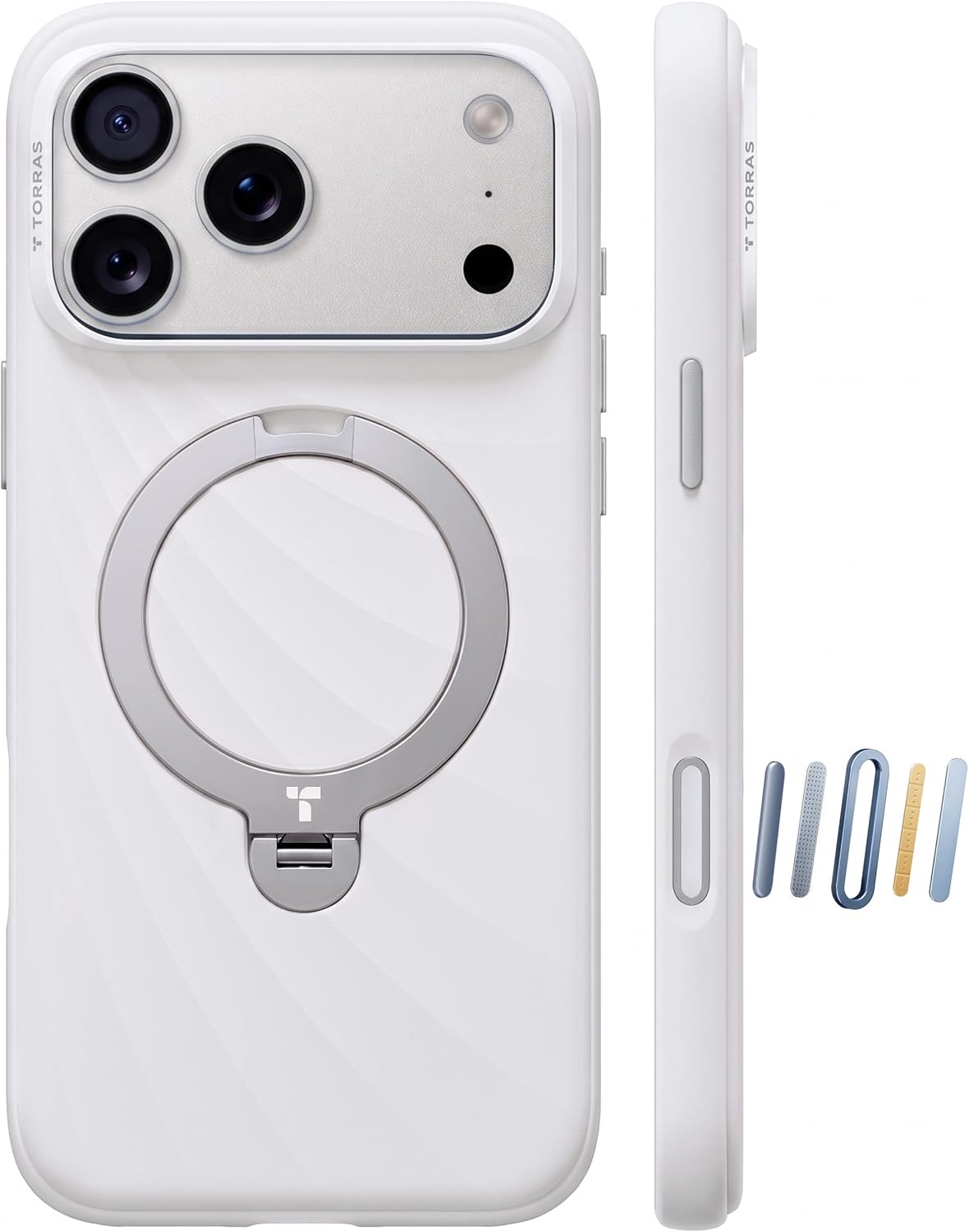 TORRAS iPhone 18 ProMax/17 ProMax用 ケース シリコン MagSafe対応 Ostand Q3 Wind ホワイト