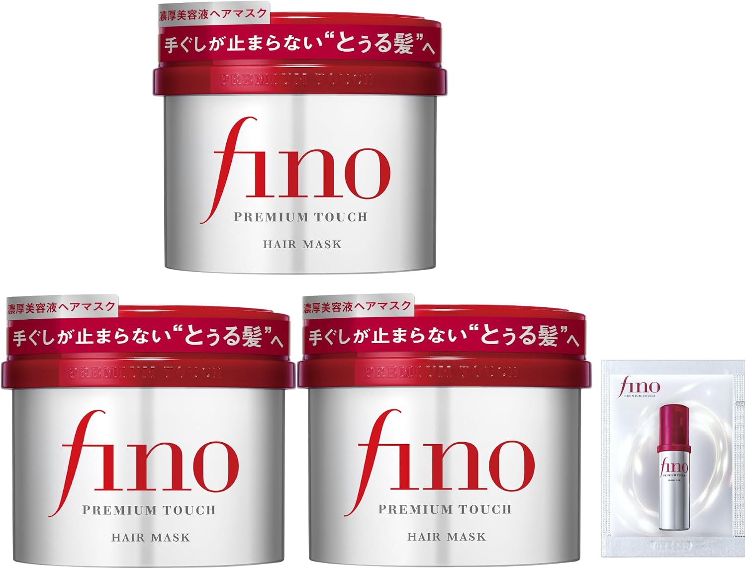 Fino Premium Touch 增稠精華髮膜，8.1 盎司（230 克）x 3 片