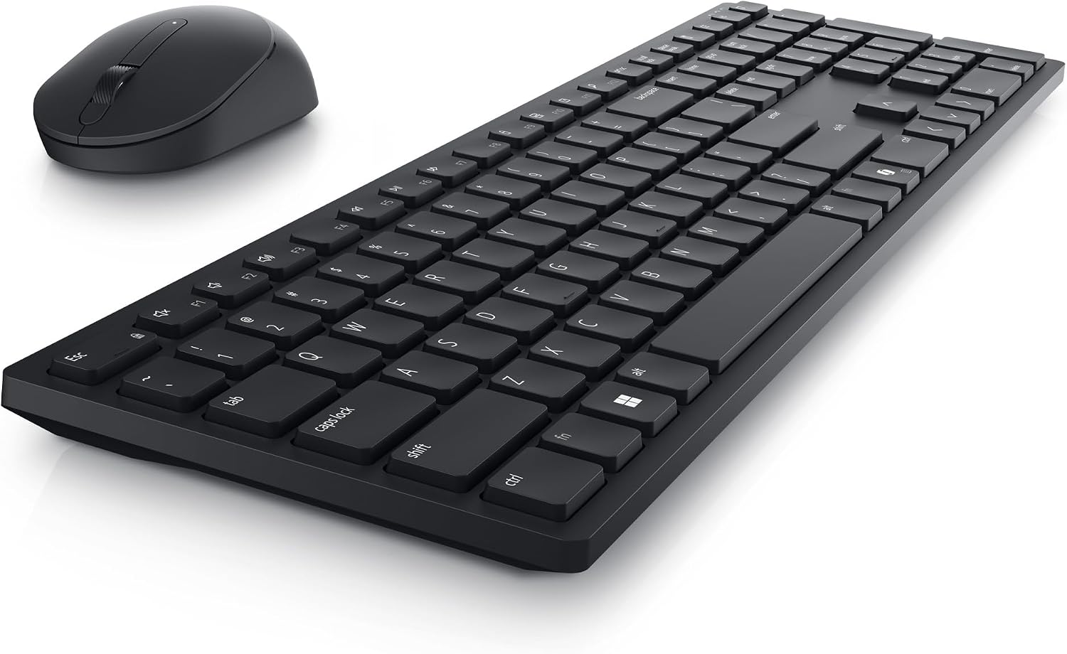 戴爾高級無線鍵盤和滑鼠 – KM520 - 無線、2.4 GHz 介面、USB 無線接收器、音量、靜音熱鍵、3 個滑鼠按鈕、美式英語、1 年有限保固 - 黑色