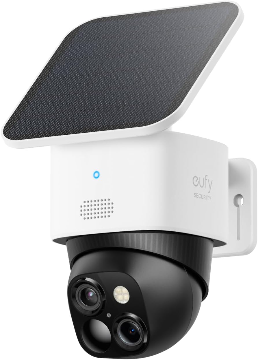 eufy Security SoloCam S340，3K 雙鏡頭太陽能安全攝影機